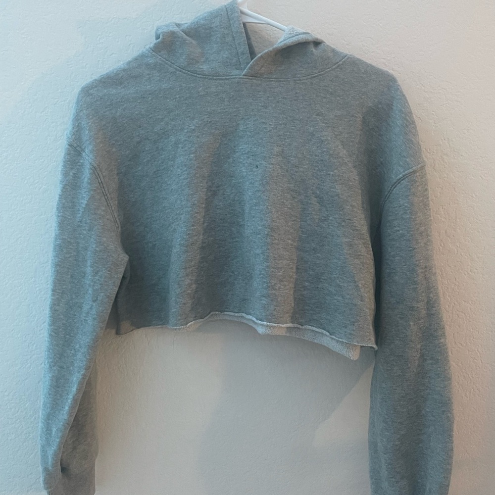 Grey Crop-top Hoodie